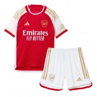 Camisa de Futebol Arsenal Ben White #4 Equipamento Principal Infantil 2023-24 Manga Curta (+ Calças curtas)